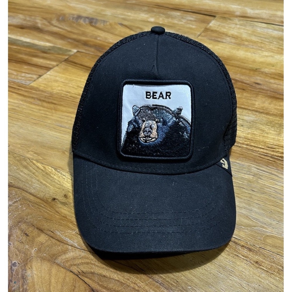 Goorin Bros Animal The Farm Trucker Baseball Snapback Hat Cap Bear Black